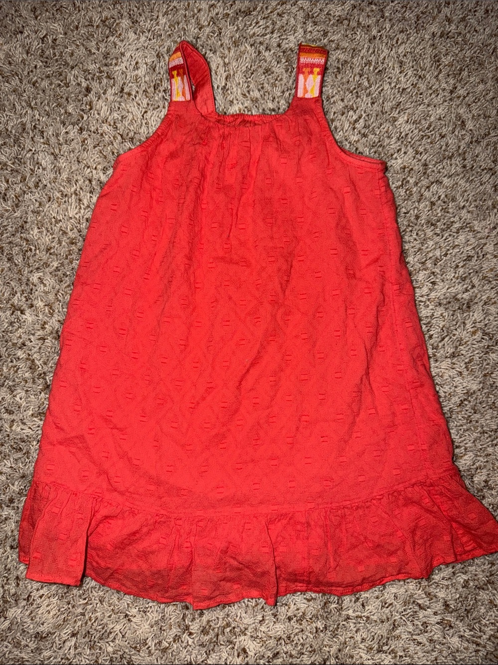 New Anthropologia Girl's Dress Size 7/8 Tunic Embroidered Coral